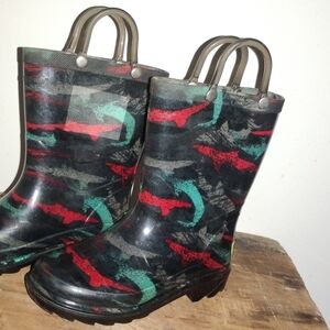 Western Chief Kids Camo Boots - Black, Red, Green